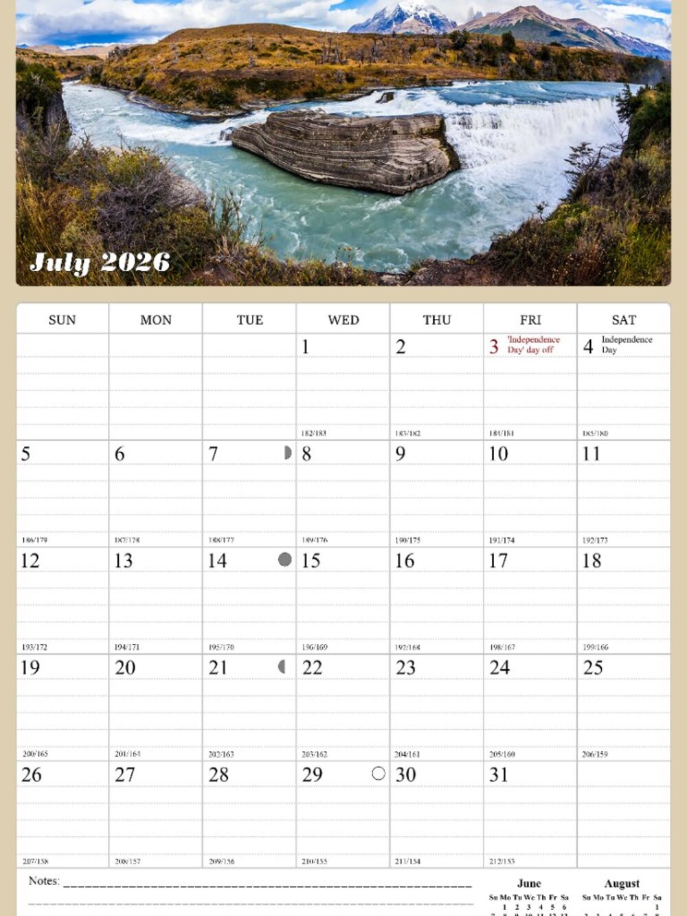 2026 - 2027 Wall Calendar Spiral-bound Twin - 18 Months National Parks 11" x 17"